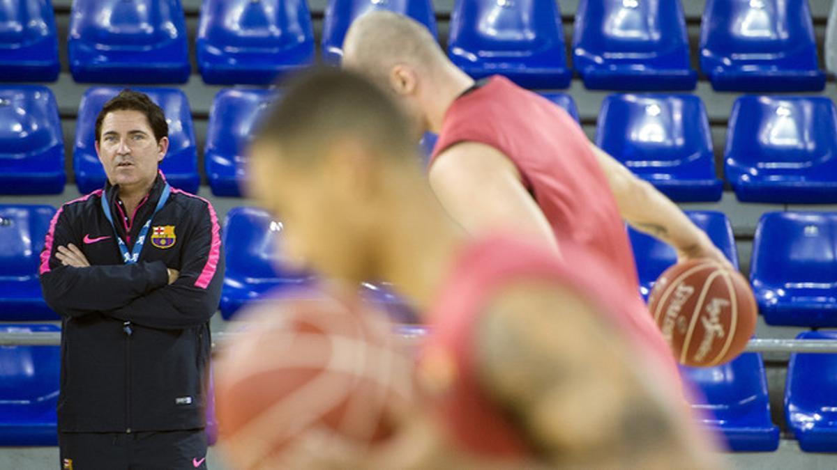 Xavi Pascual dirige un entrenamiento del Barça en el Palau con la novedad de Edwin Jackson