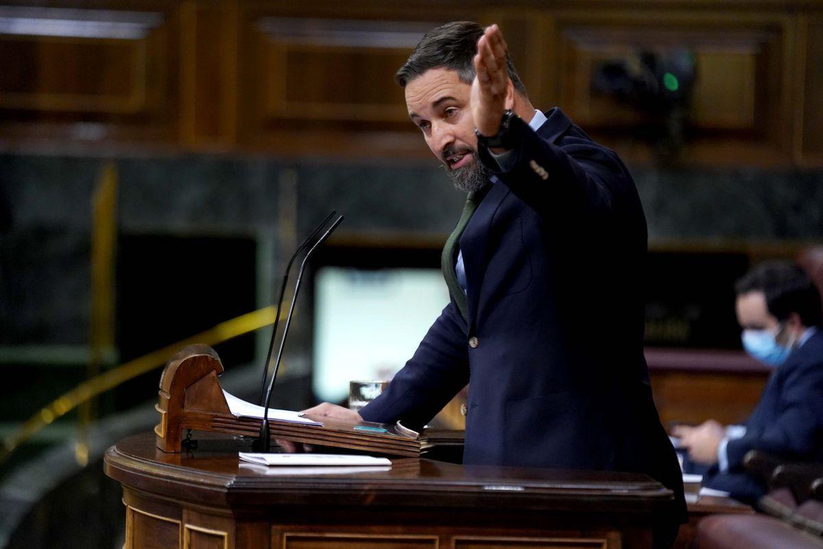 Santiago Abascal, durante una intervención en el Congreso.