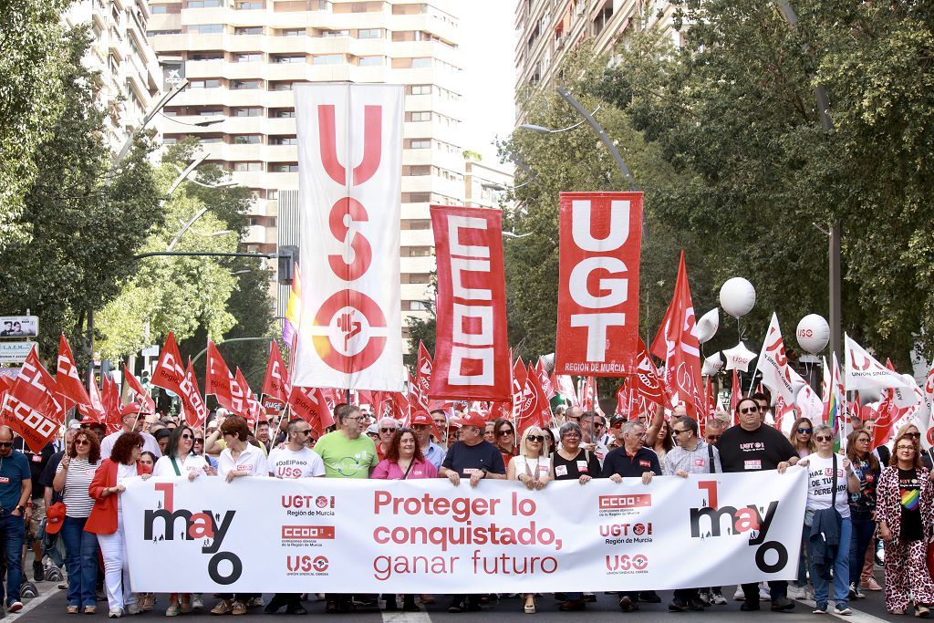 Todas las imágenes de la manifestación del 1 de Mayo en Murcia