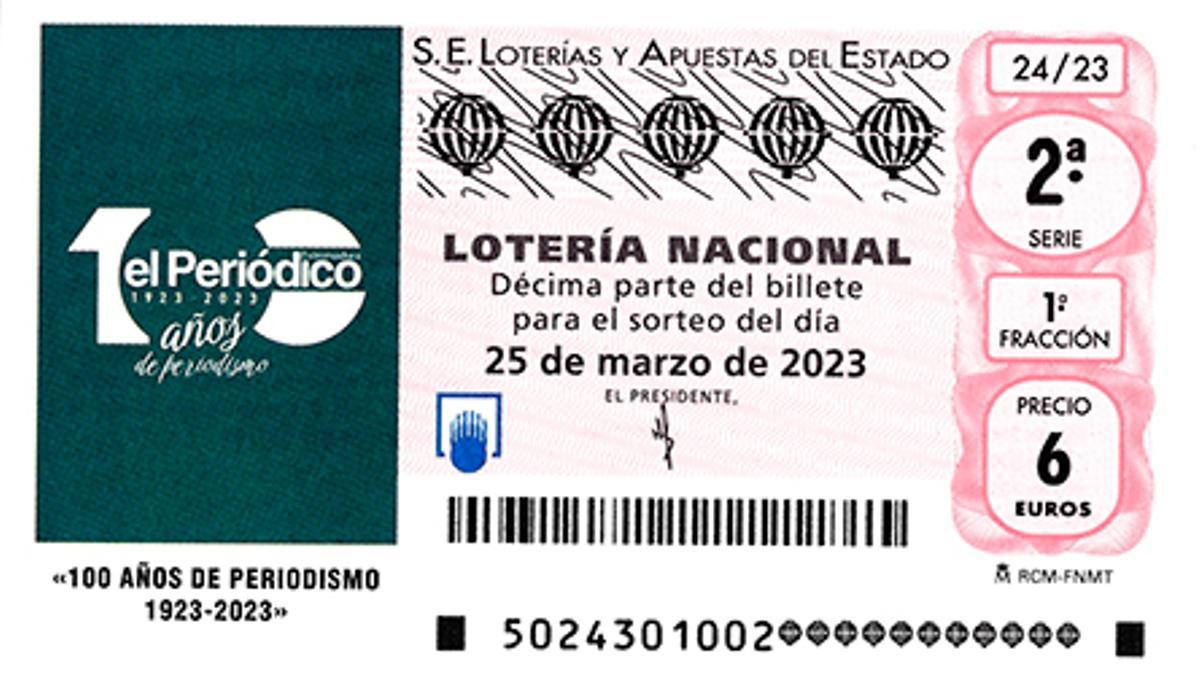 Décimo de lotería de este sábado en toda España.