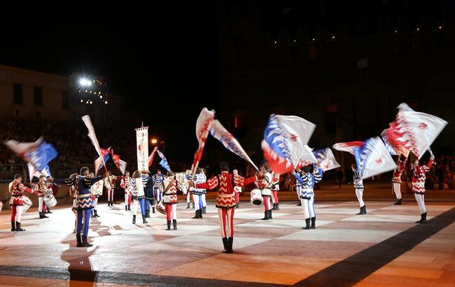 Partida ajedrez viviente Marostica ciudad del ajedrez