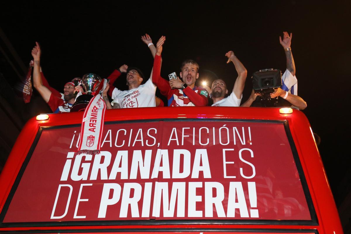 Celebración del ascenso a primera división del Granada