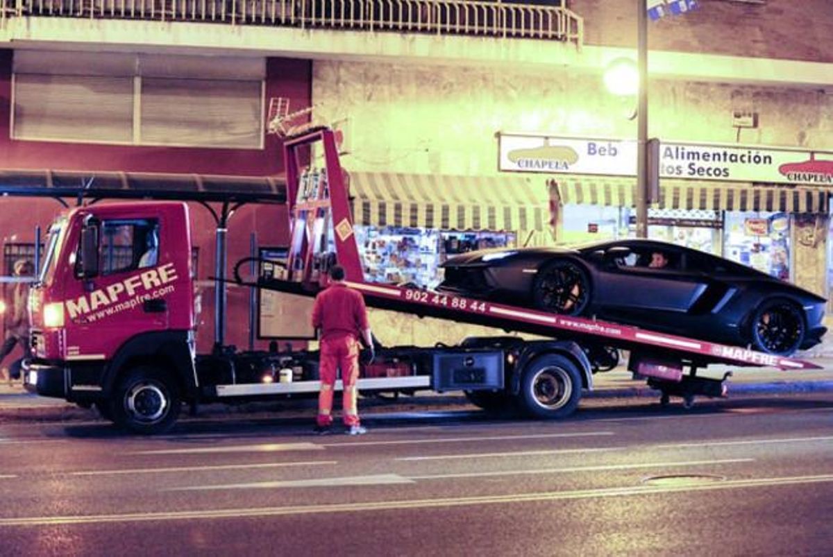 El Lamborghini Aventador del jugador portuguès.