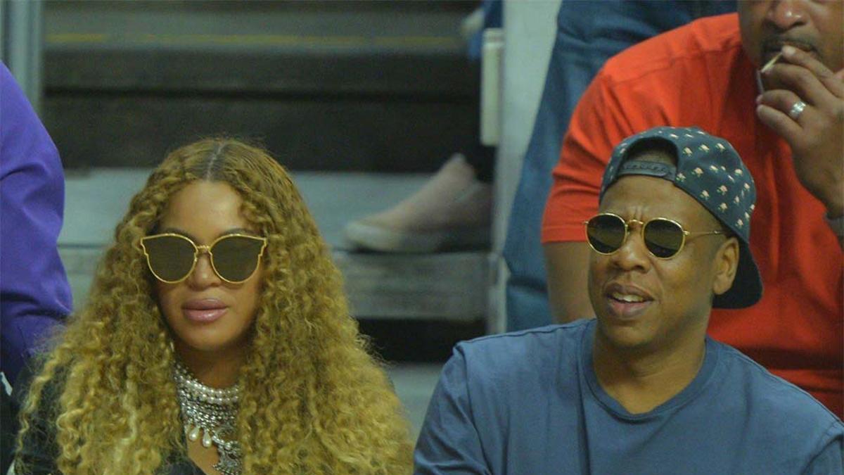 Beyoncé y Jay Z, en un partido de los Lakers en abril de 2017