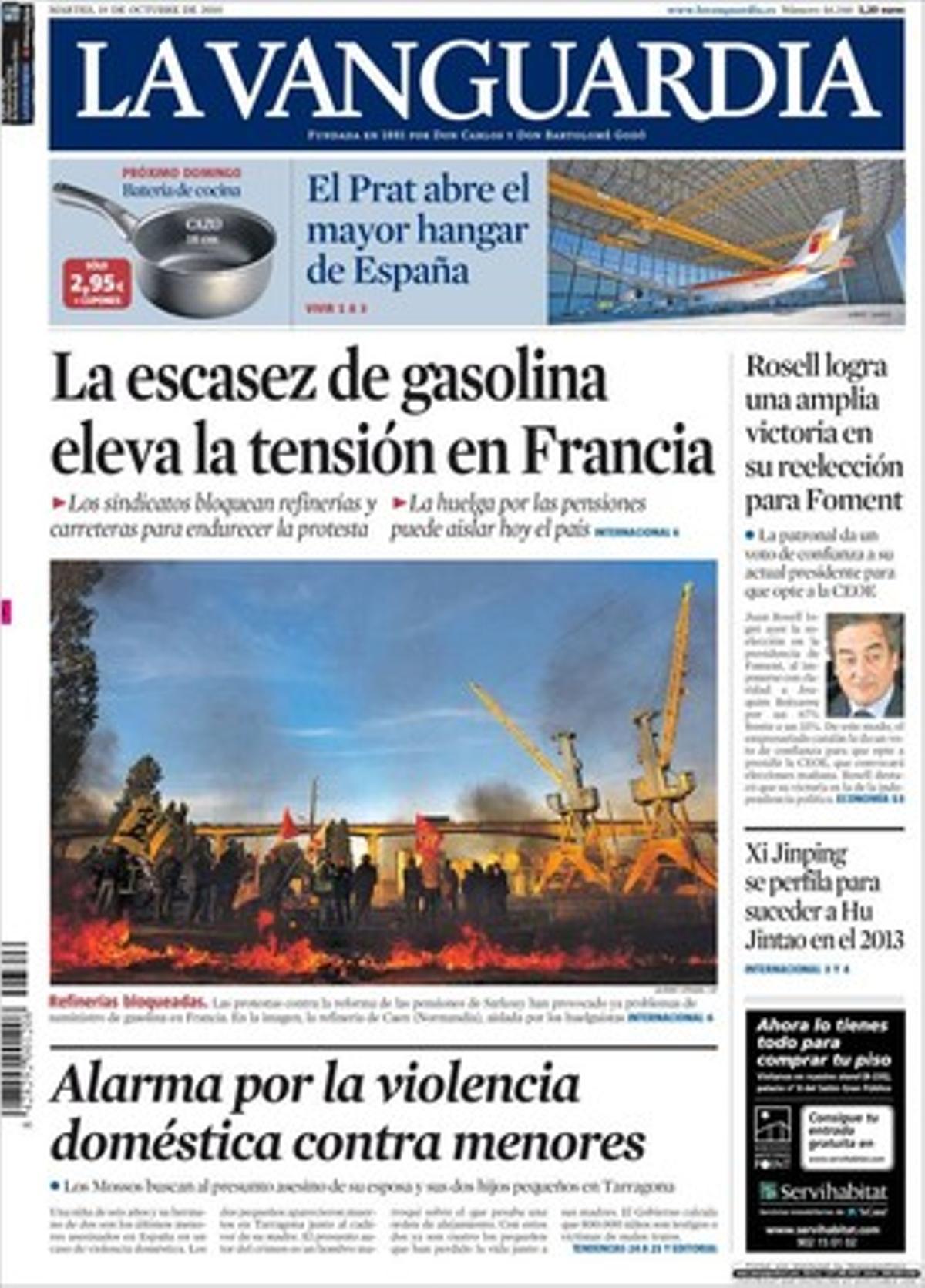 A dins, ’La Vanguardia’ destaca que augmenta a la Gran Bretanya el maltractament als estrangers que demanen asil, que Artur Mas obre la porta al retorn d’Antoni Duran Lleida al Govern, que l’equip que dirigeix a Barcelona el prestigiós epigenètic Manuel Esteller ha descobert un error biològic que està en l’origen de diferents tipus de càncer, i que la Generalitat ha firmat amb 22 entitats l’emissió de bons.