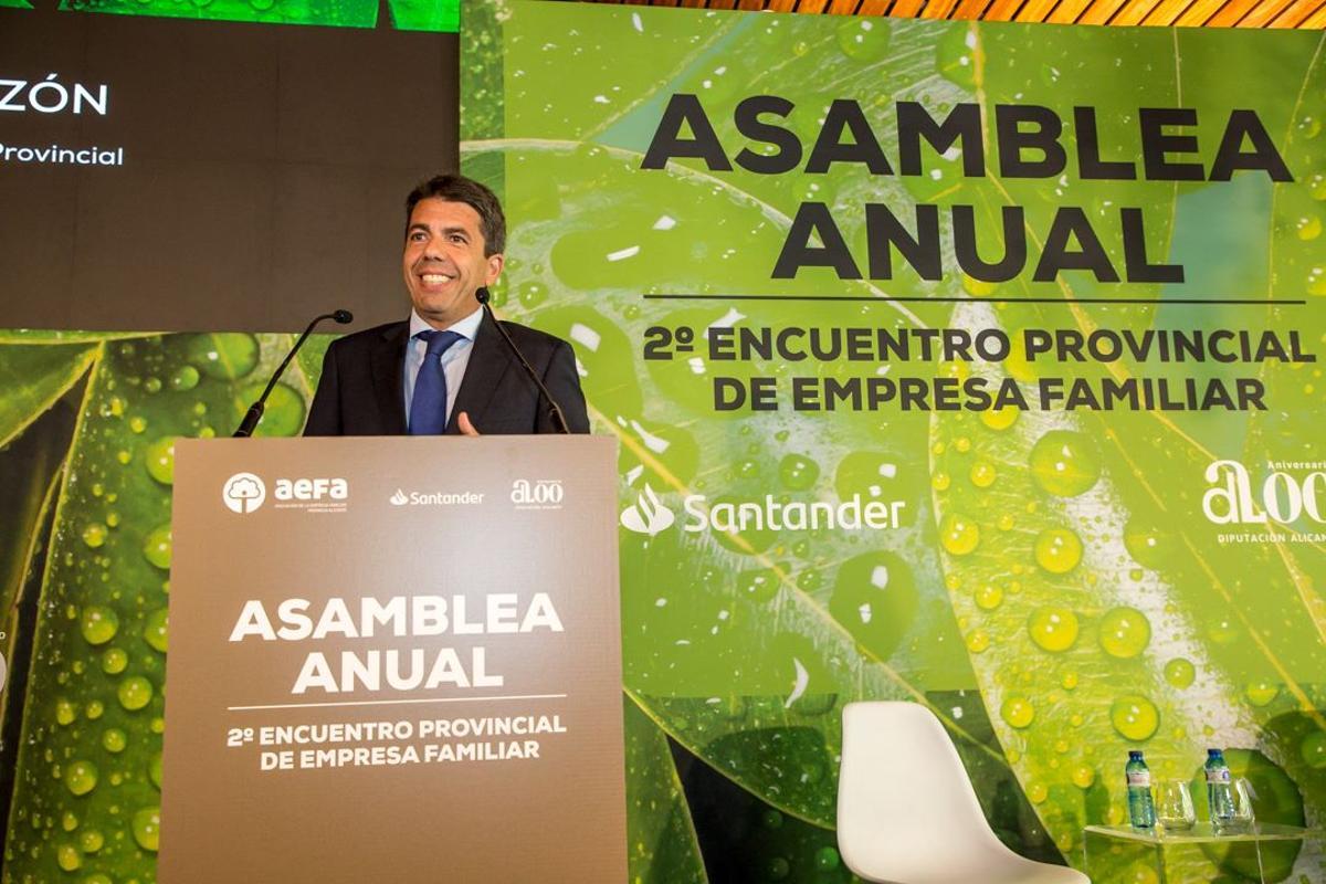 Carlos Mazón en un momento del evento, en el que colaboraba la Diputación de Alicante.