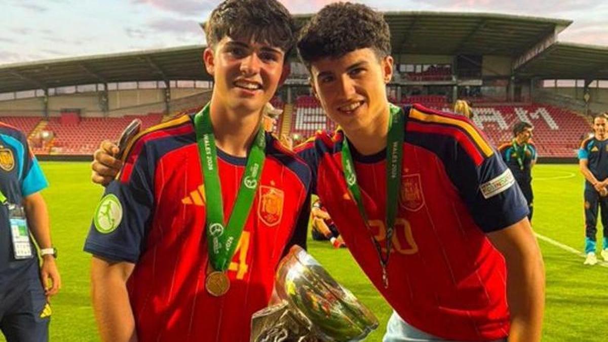 Los campeones de Europa sub-19 Anxo y Antañón tendrán unos días de vacaciones antes de incorporarse.