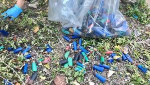 Voluntarios recogieron en el parque natural de LAlbufera, en Valencia, más de 3.000 cartuchos de caza en 2019.
