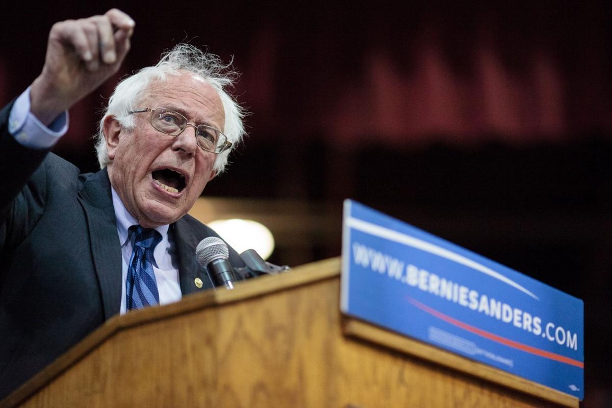 US Democratic presidential candidate Bernie Sanders addresses a campaign rally in Salem, Oregon, May 10, 2016.