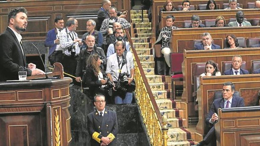 Rufián avisa al PSOE de que «sin mesa no hay legislatura»