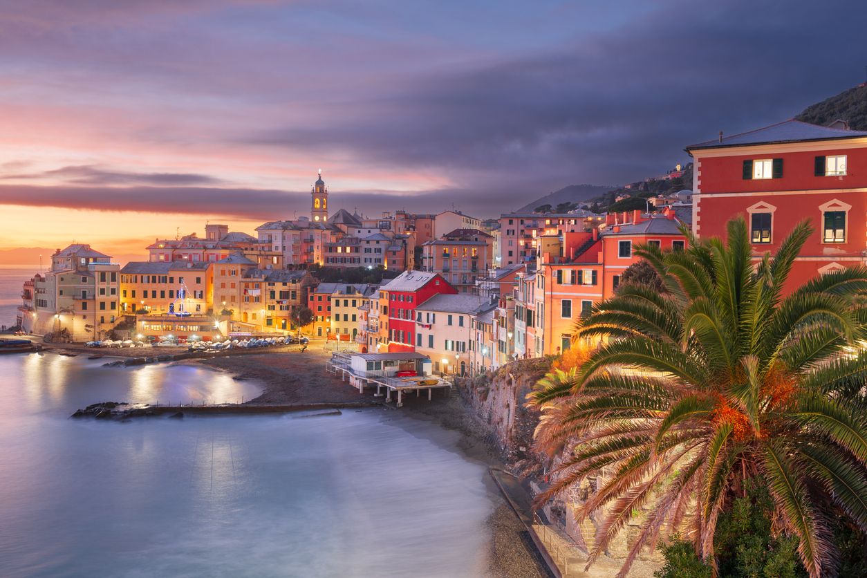 Bogliasco, Génova, Italia pintoresca ciudad en el mar Mediterráneo.