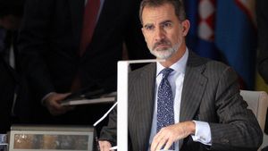GRAF9963. MADRID, 16/12/2019.- El rey Felipe VI durante la inauguración de la decimocuarta reunión ministerial del foro ASEM, que agrupa a 51 países - los de la UE y la ASEAN, este lunes en el Palacio de El Pardo, en Madrid. EFE/Javier Lizón POOL