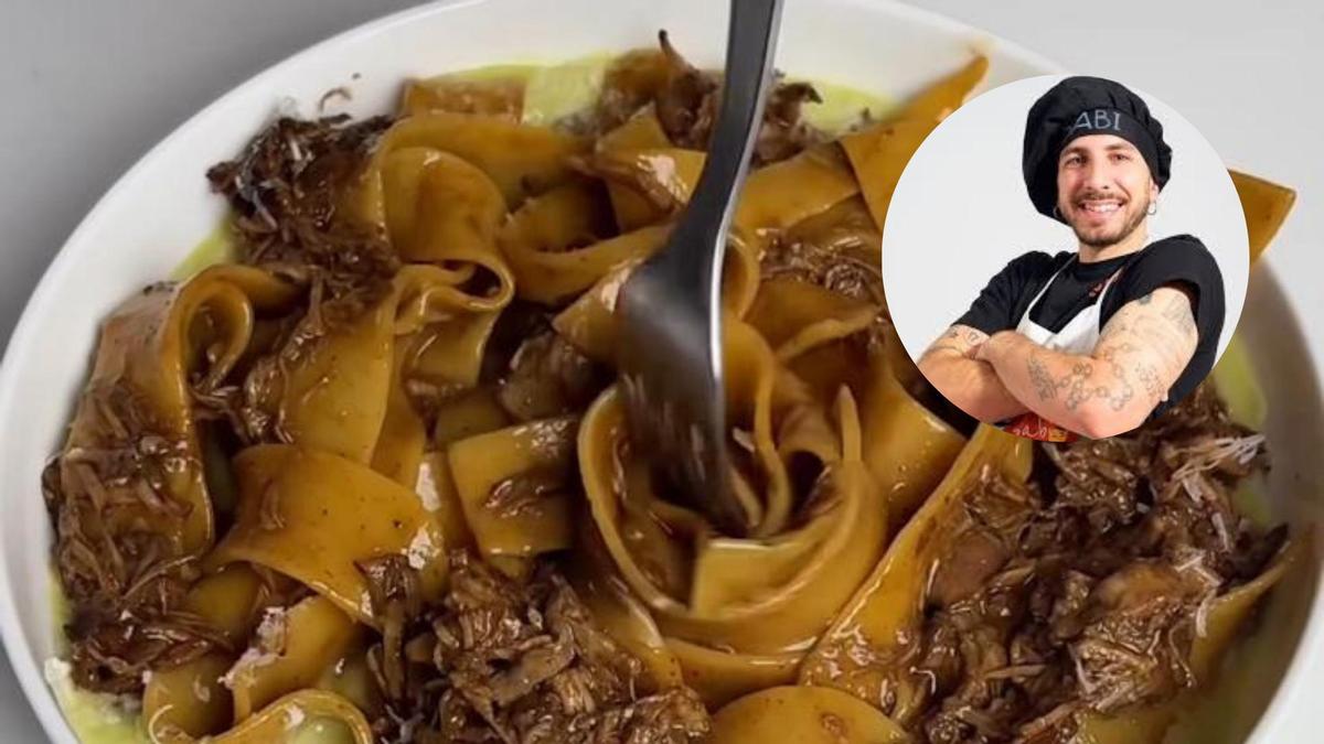 La pasta al más puro estilo aragonés: la receta viral que lleva ternasco, garnacha y una salsa de borraja