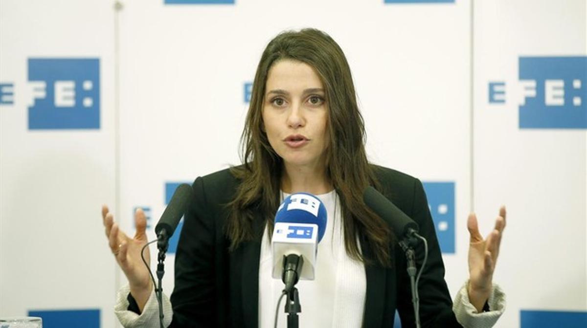 La candidata de Ciutadans, Inés Arrimadas, aquest dijous, 17 de setembre, a Barcelona.