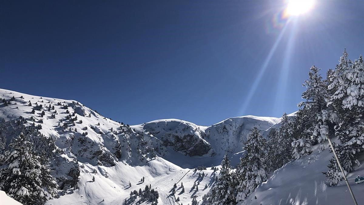 Nieve en las pistas de esquí de Masella.