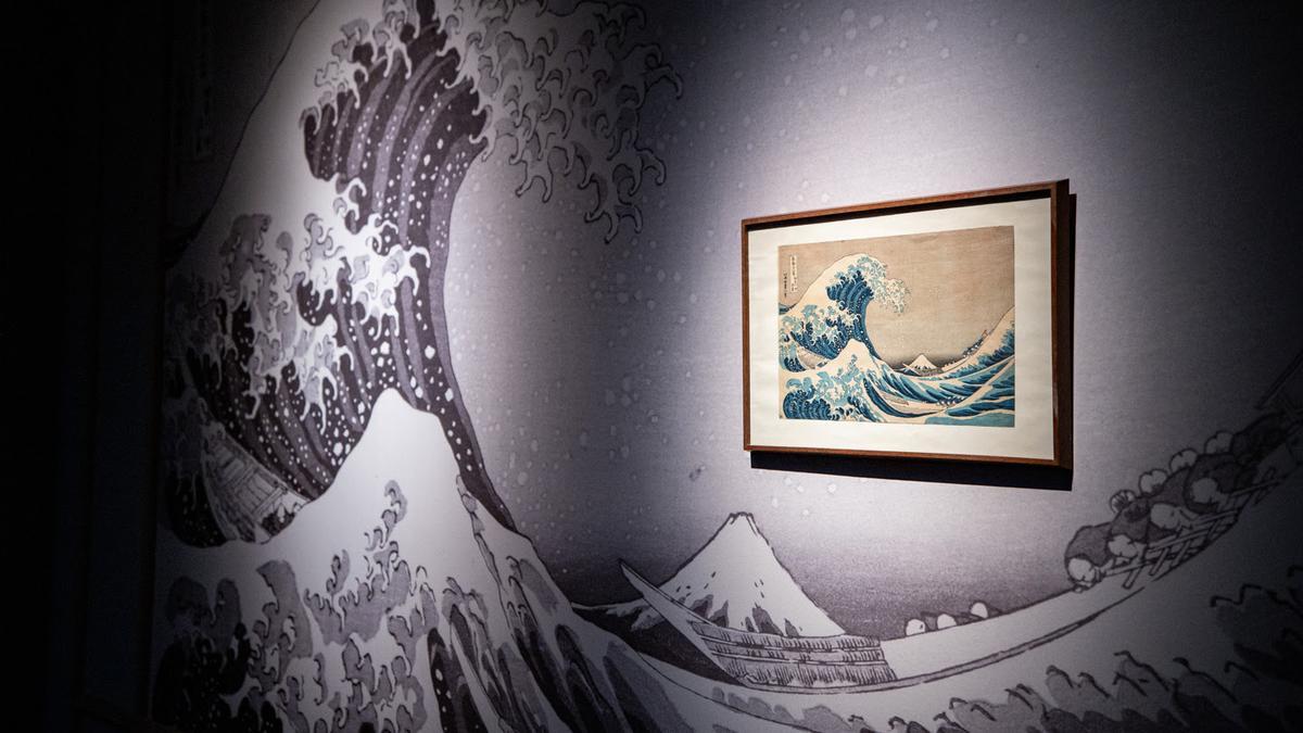 Uno de los gravados de 'La gran ola de Kanagawa', de Hokusai.