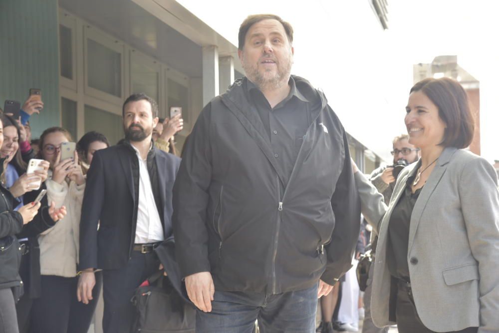 Arribada de Junqueras a la FUB per treballar