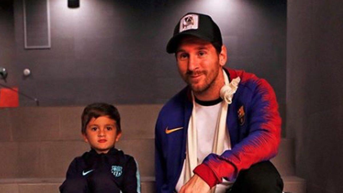 Messi, con su hijo