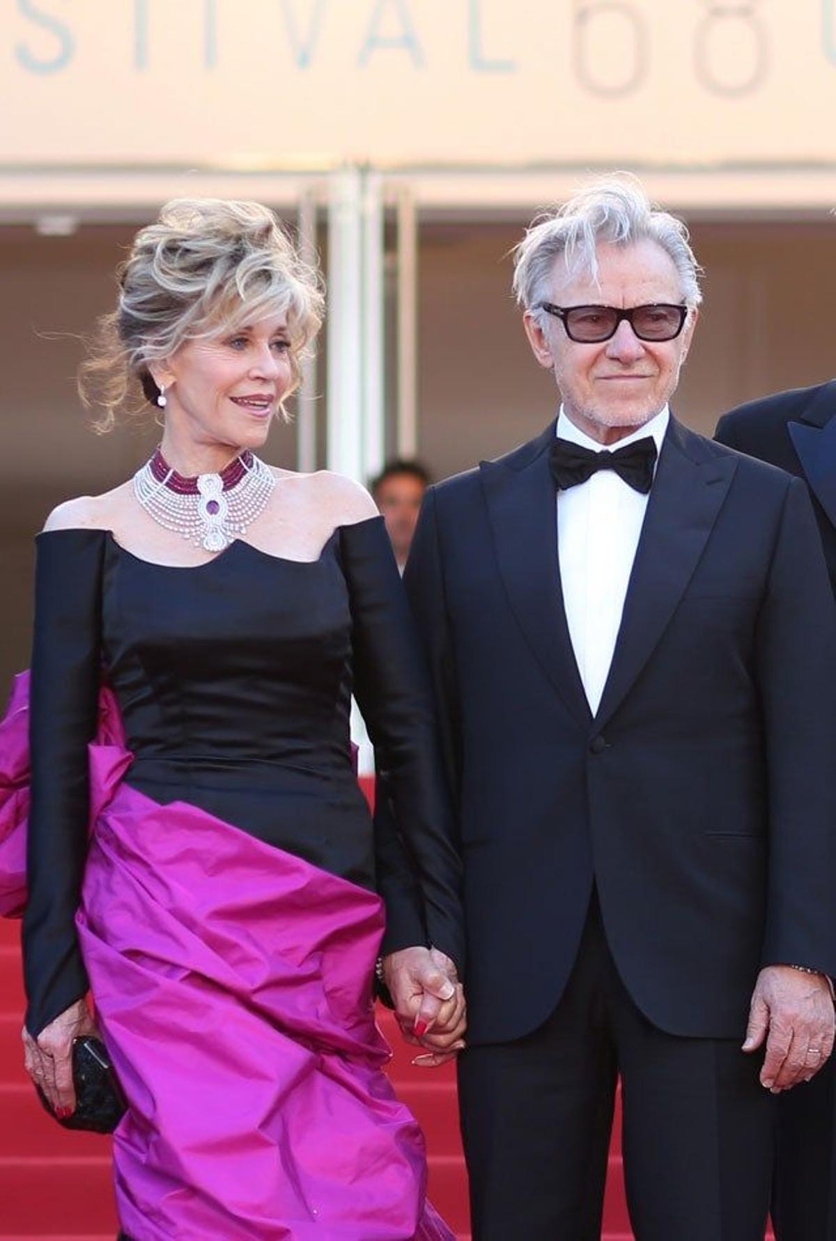 Jane Fonda y Michael Cane en la première de 'Youth' en el Festival de Cine de Cannes