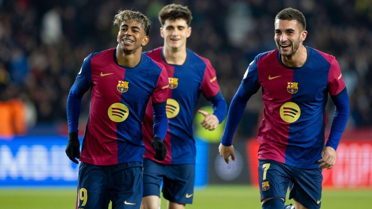 Lamine Yamal celebra su gol contra el Betis en los octavos de final de la Copa del Rey