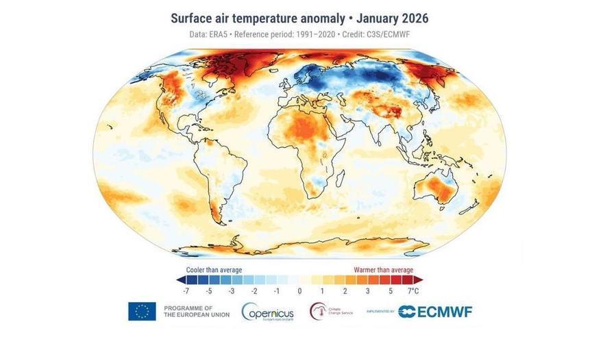 El año arranca con el quinto enero más cálido desde que hay registros, según Copernicus