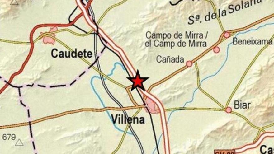 La estrella roja muestra el epicentro del terremoto.