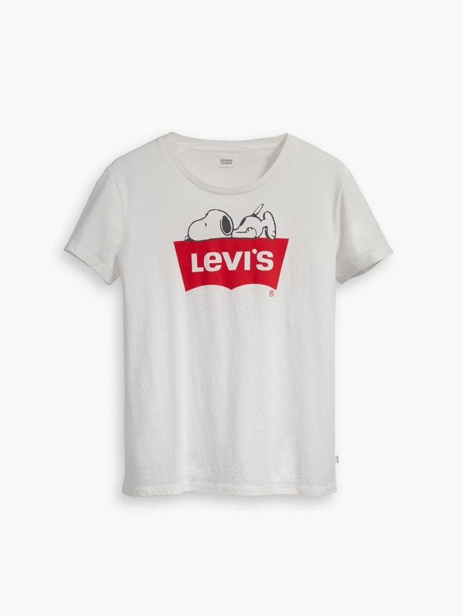 Camiseta blanca con el logo de Levi's x Peanuts