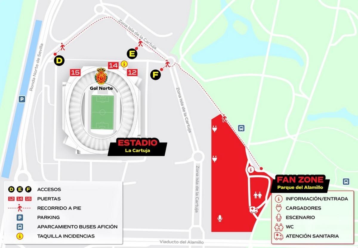 La Fan Zone del Mallorca ocupará 40.000 metros cuadrados en el Parque del Alamillo