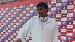 Lamine, en su llegada a Las Rozas