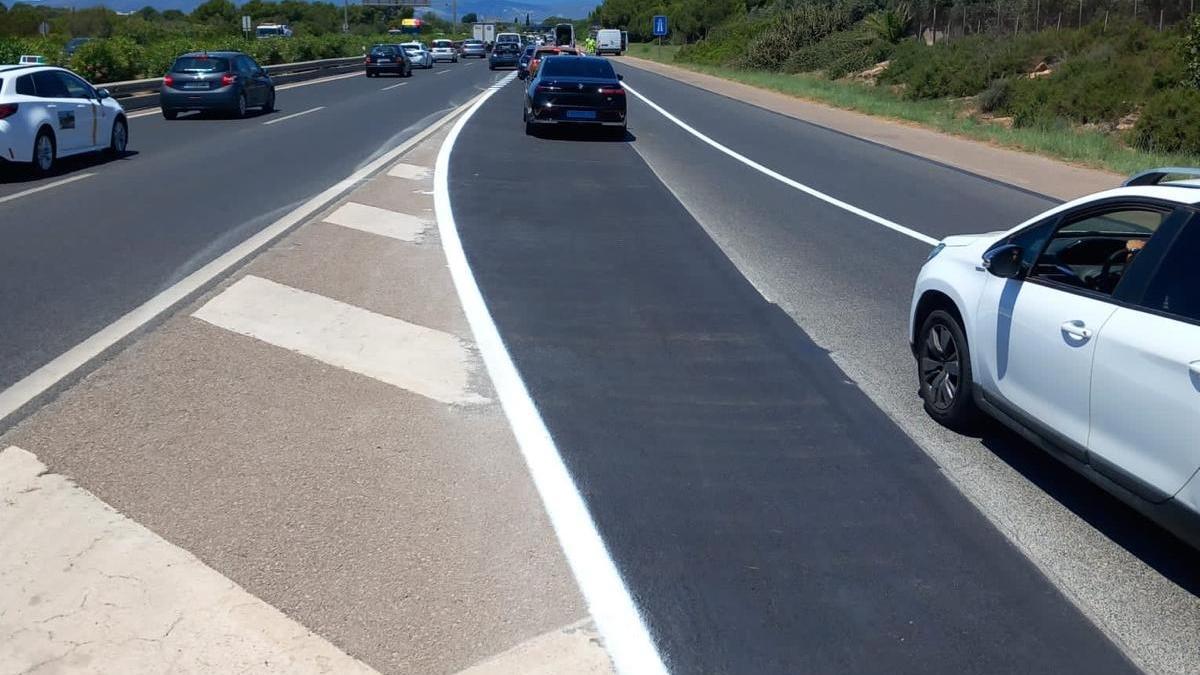 Nuevo carril de incorporación a la autopista del aeropuerto de Palma desde el polígono de Son Oms