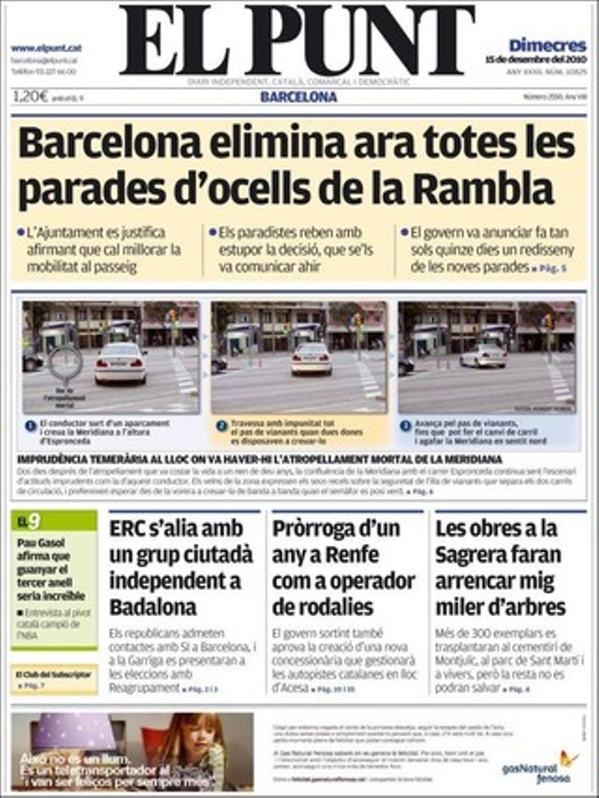 ’El Punt’ dóna també a les pàgines interiors que Ikea escull Tarragona per obrir el seu quart centre comercial a Catalunya i que Medi Ambient qüestiona el parc del delta que proposa l’Ajuntament de Viladecans.