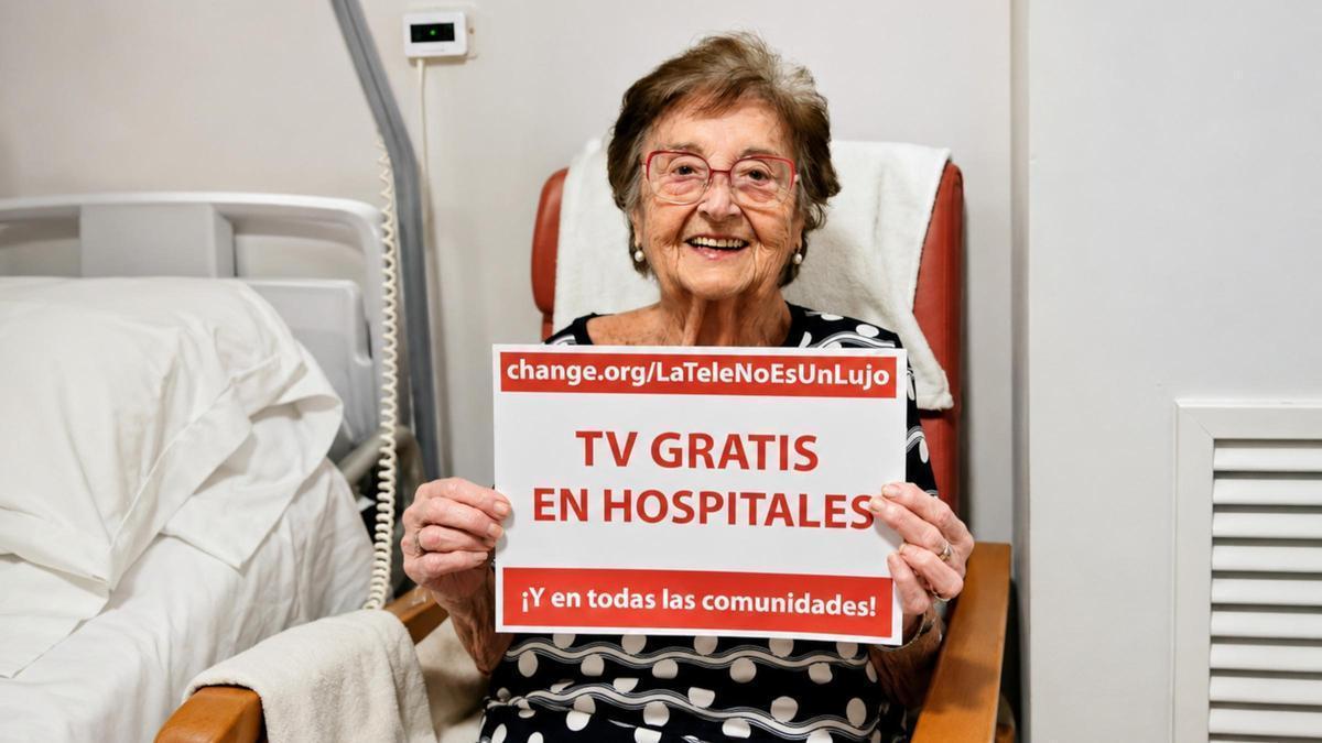 Rosita Rochina amb la seva demanda de la gratuïtat de la televisió as hospitals.