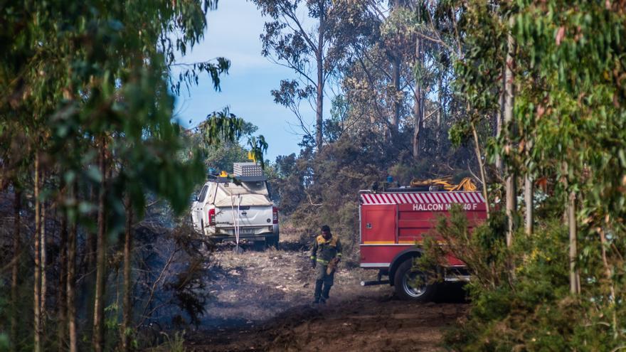 El día después del incendio de Suevos, en Arteixo