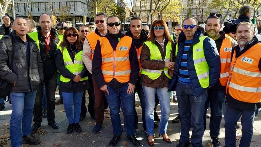 Los examinadores de Málaga, en la protesta de Madrid.