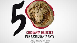 Cartel de la exposición ’Cinquanta objectes per Cinquanta anys’ del Museu de L’Hospitalet.