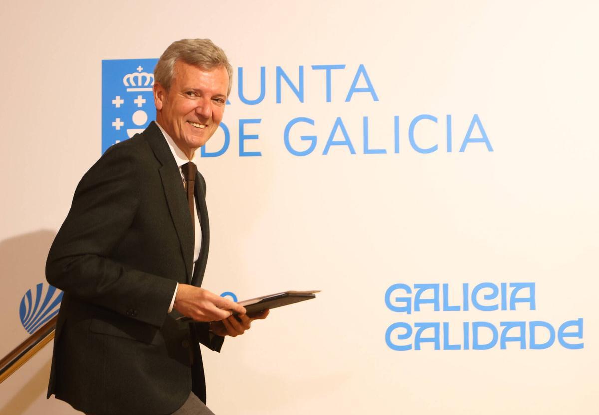 El presidente de la Xunta, Alfonso Rueda, este lunes.