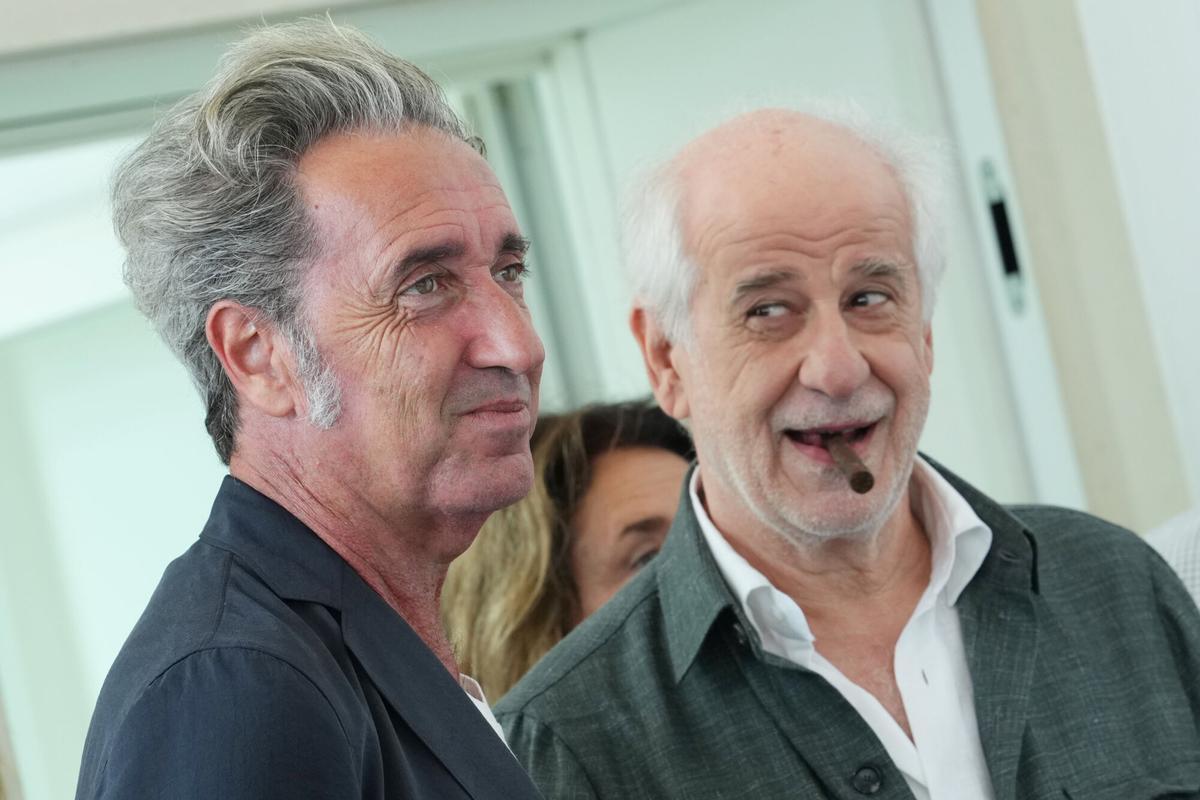 Paolo Sorrentino y Toni Servillo, en la presentación de 'La Grazia' en la Mostra de Venecia.