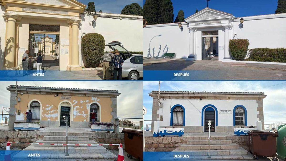 El taller de empleo ha permitido renovar infraestructuras y servicios municipales, como muestran las imágenes.