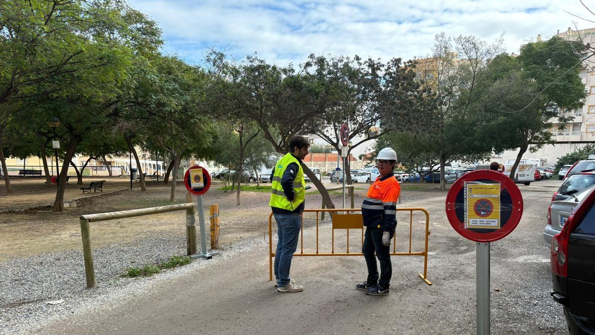 La reurbanización del parque Gabriel Miró arranca el lunes y ya se ha señalizado