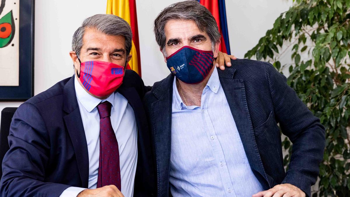 Laporta, con Ortega tras firmar por tres temporadas