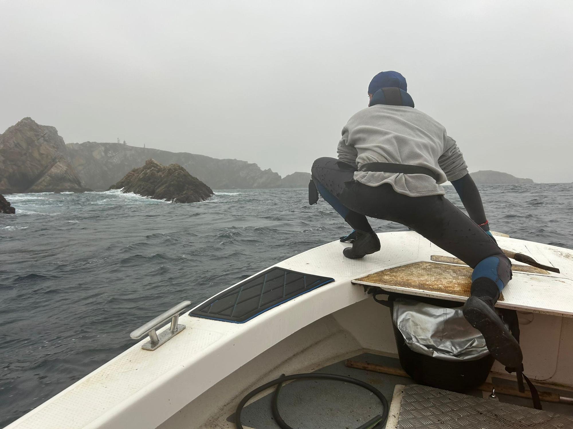 EN IMÁGENES: Así luchan los mariscadores de Luanco por cada kilo de percebe en el cabo Peñas