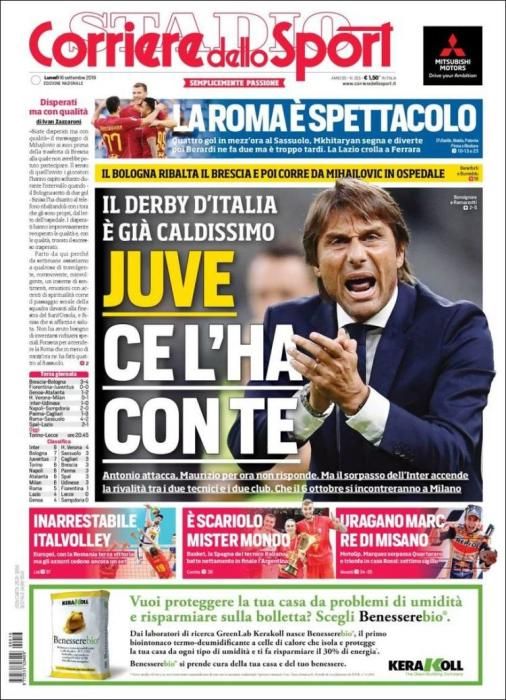 Portada CORRIERE DELLO SPORT 16 septiembre 2019