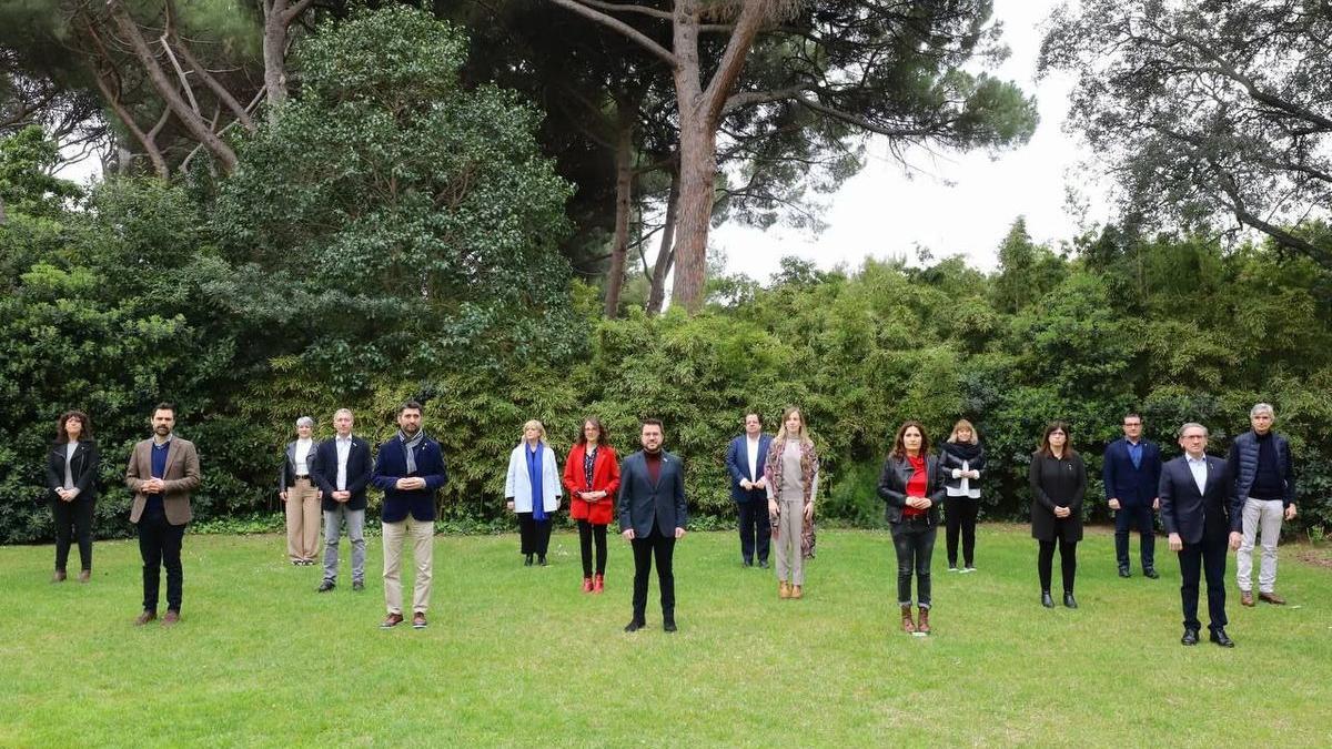 Fotografía del Govern en el Palau de Pedralbes.