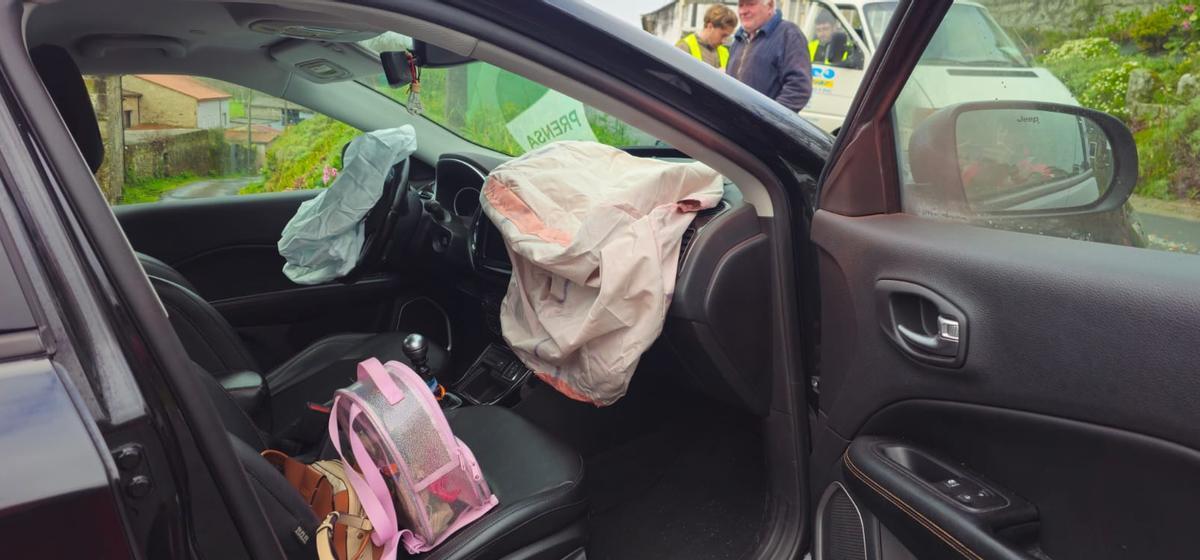 Los airbags que saltaron en el SUV