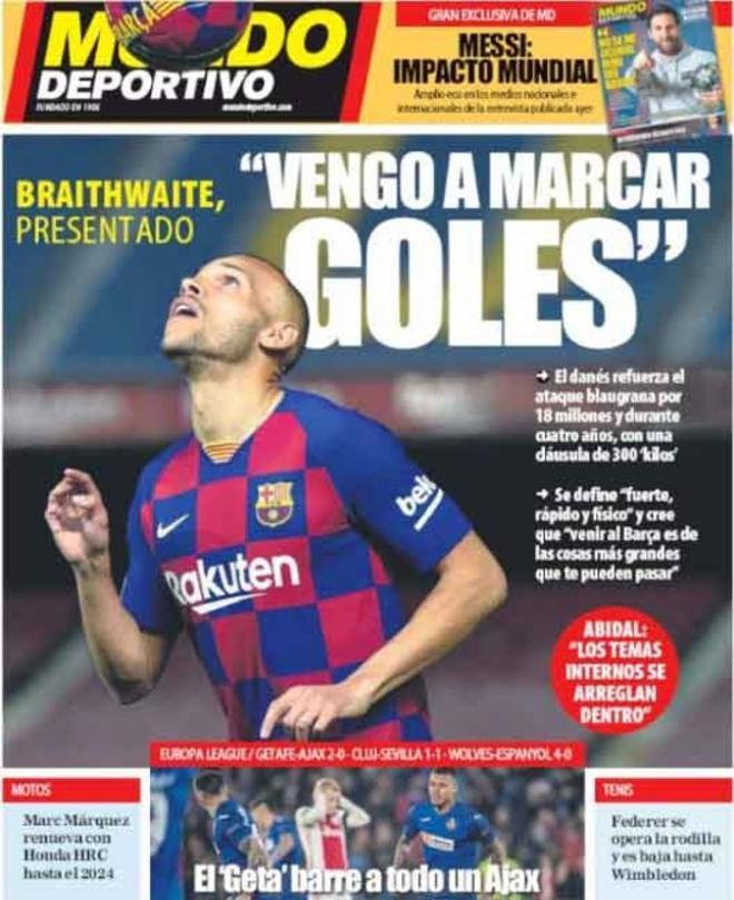 Las portadas del día en la prensa deportiva