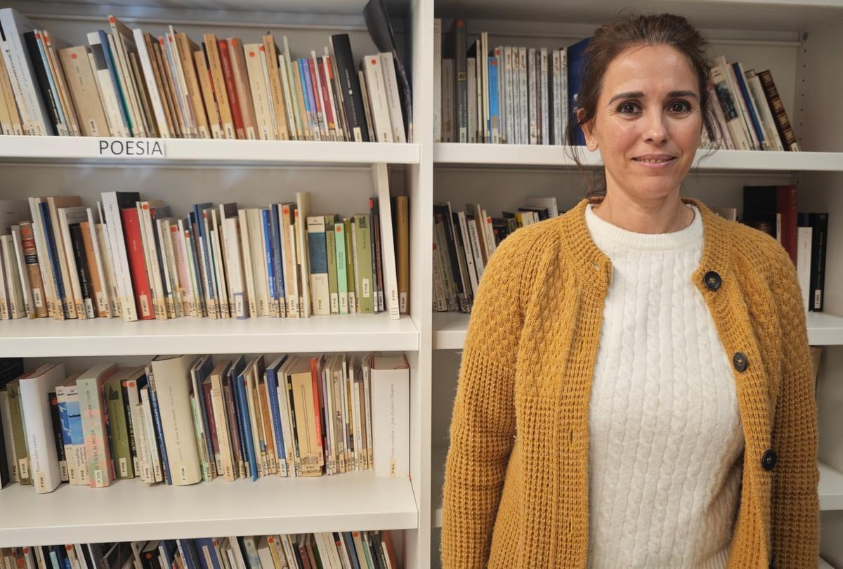 Malena Tugores, en la biblioteca Es Rafal.