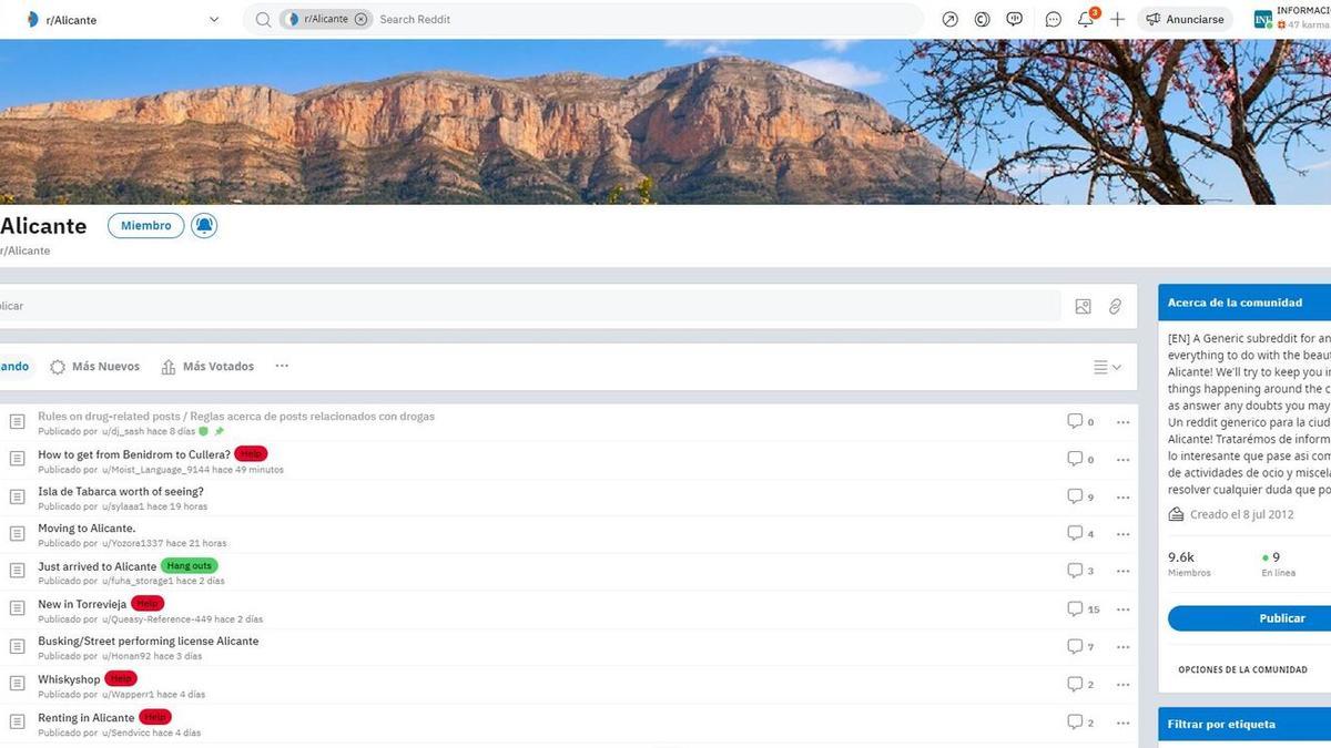 Reddit Alicante ha tenido que advertir a sus usuarios de que no pueden usar el foro para buscar drogas