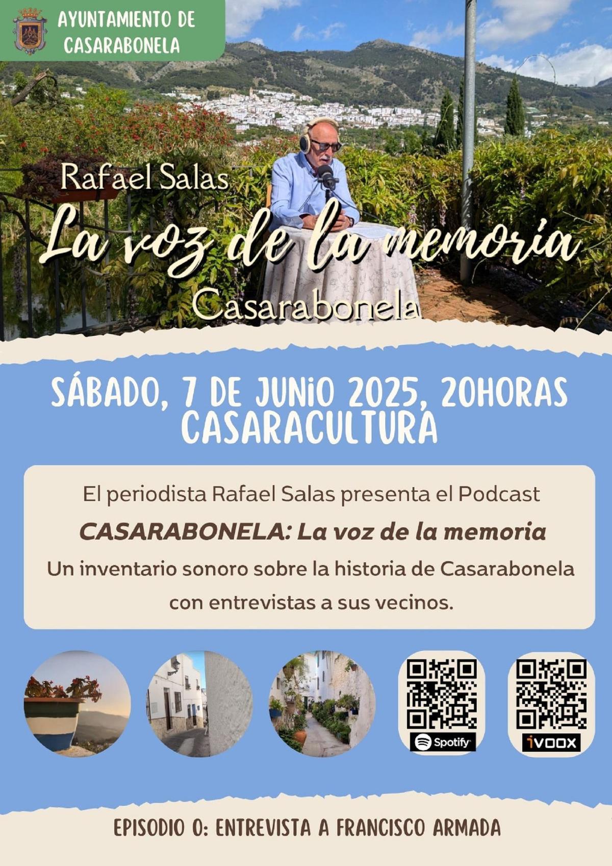 Rafael Salas inaugura esta tarde una serie de entrevistas con los vecinos de Casarabonela.