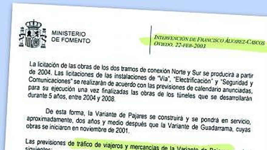 Cascos anunció en Oviedo una variante por la que circularían 4 millones de toneladas de mercancías