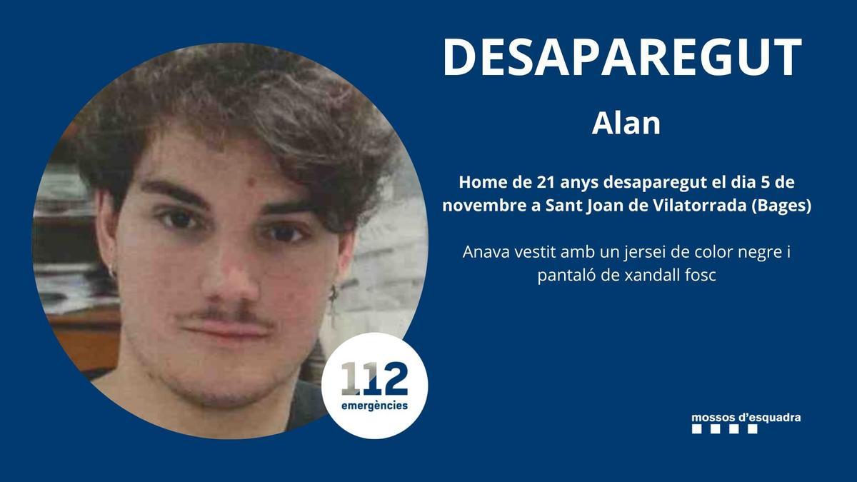 Els Mossos busquen un jove de Sant Joan de Vilatorrada desaparegut des de  dissabte - Regió7
